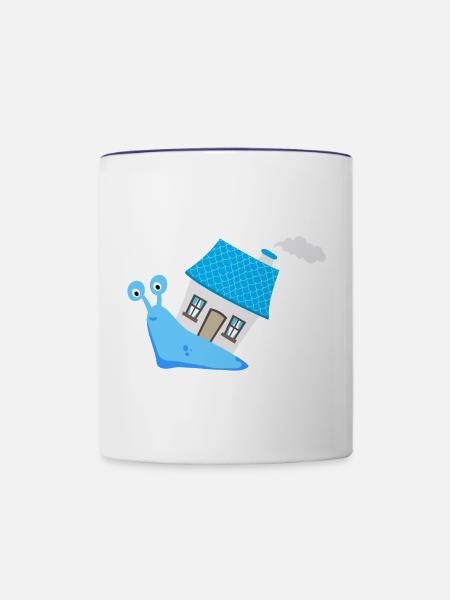 HausTier (Blue-Slug-Edition) - Tasse zweifarbig - Weiß/Kobaltblau