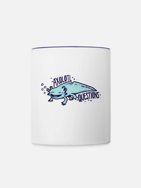 Axolotl Fragen - Tasse zweifarbig - Weiß/Kobaltblau