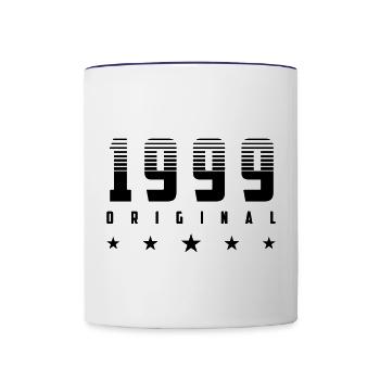 Original 1999 Année de naissance | | changeable de couleur - Mug contrasté - blanc/bleu cobalt - Devant