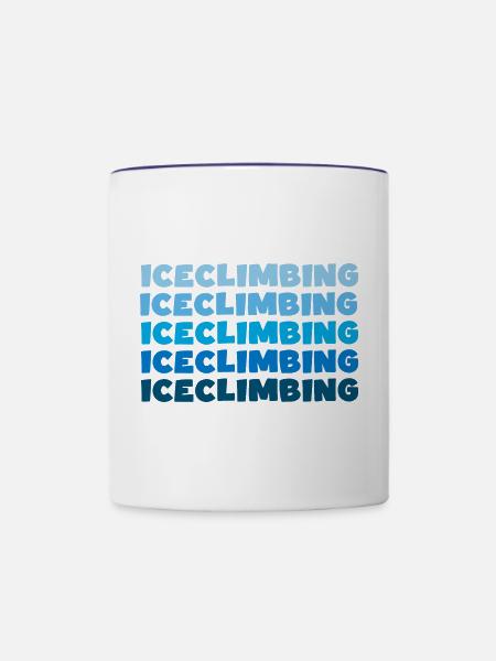eisklettern iceclimbing eisgletscher eispickel - Tasse zweifarbig - Weiß/Kobaltblau