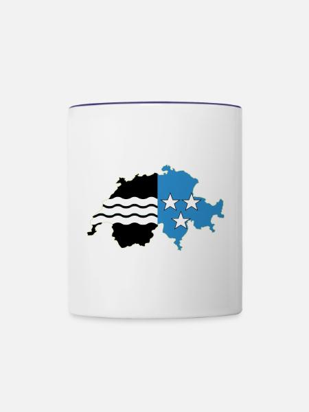 Aargau Schweiz - Tasse zweifarbig - Weiß/Kobaltblau