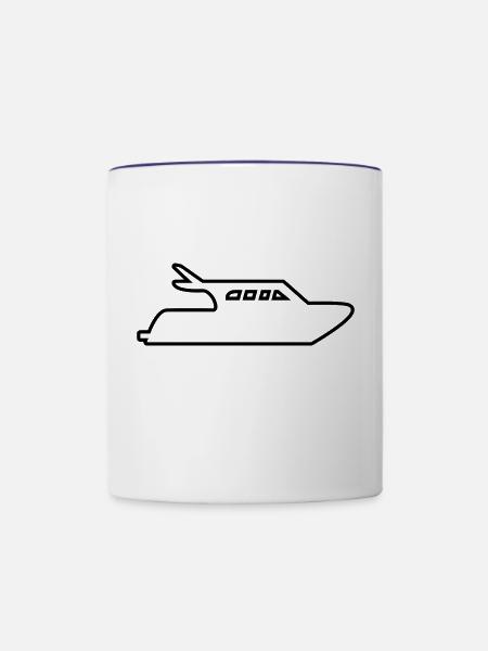 Motorboot - Tasse zweifarbig - Weiß/Kobaltblau