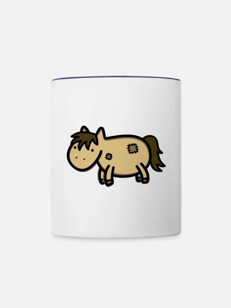 Süßes Pferd - Tasse zweifarbig - Weiß/Kobaltblau