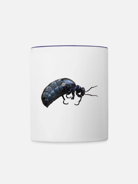 Insekt Ölkäfer - Tasse zweifarbig - Weiß/Kobaltblau