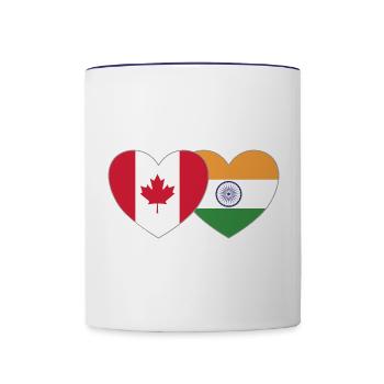 Kanada Indien Flagge Herz - Tasse zweifarbig - Weiß/Kobaltblau - Vorne