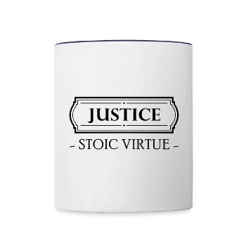 Stoic Virtue Justice Stoizismus Stoiker Stoa - Tasse zweifarbig - Weiß/Kobaltblau - Vorne