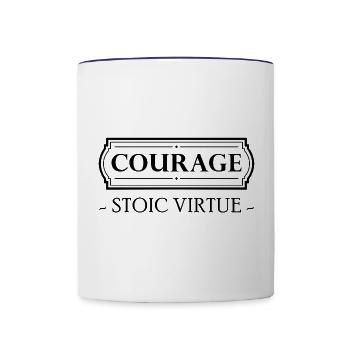 Stoic Virtue Courage Mut Stoizismus Stoiker Stoa - Tasse zweifarbig - Weiß/Kobaltblau - Vorne