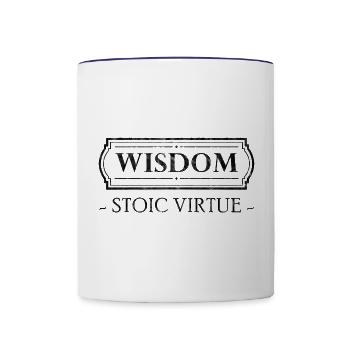 Stoic Virtue Wisdom Stoizismus Geschenk Stoiker - Tasse zweifarbig - Weiß/Kobaltblau - Vorne