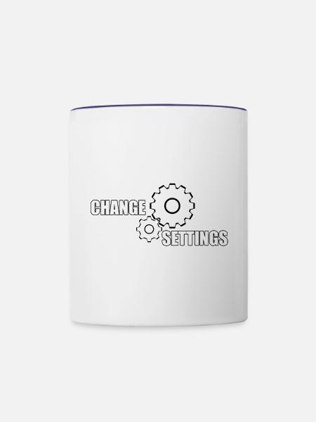 CHANGE SETTINGS - Tasse zweifarbig - Weiß/Kobaltblau
