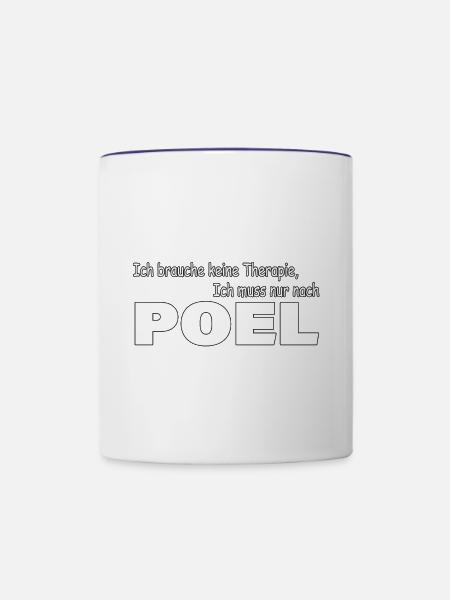 Therapie POEL - Tasse zweifarbig - Weiß/Kobaltblau