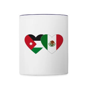 Jordanien Mexiko Flagge Herz - Tasse zweifarbig - Weiß/Kobaltblau - Vorne