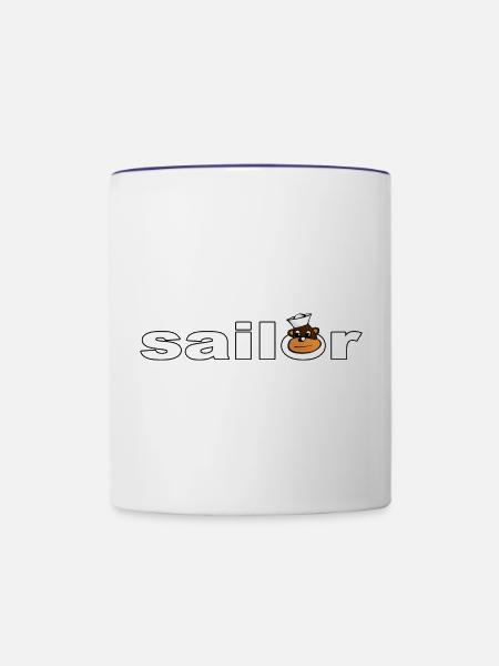 SAILOR - Tasse zweifarbig - Weiß/Kobaltblau
