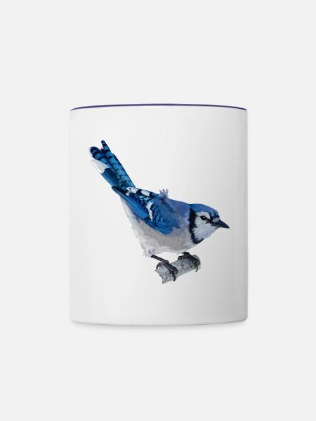 Blaue Chara - Tasse zweifarbig - Weiß/Kobaltblau