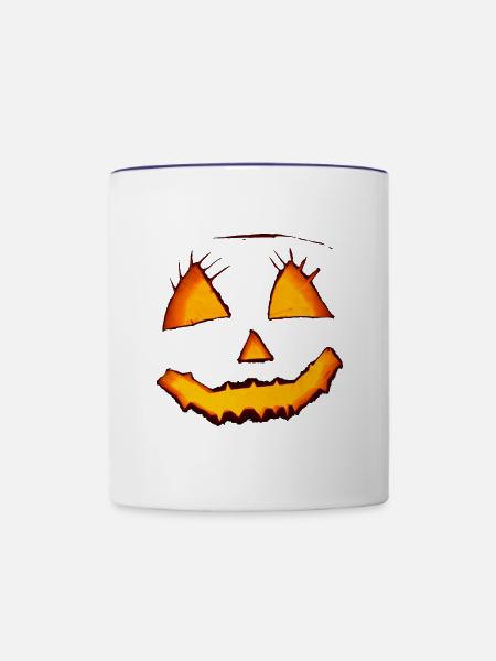 Pumpkin Halloween - Tasse zweifarbig - Weiß/Kobaltblau