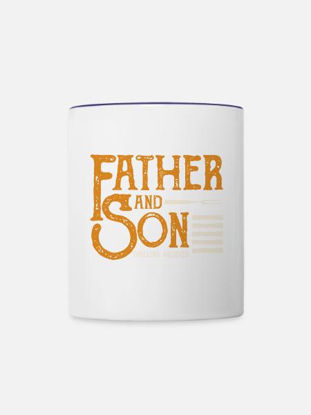 Father and Son - Tasse zweifarbig - Weiß/Kobaltblau