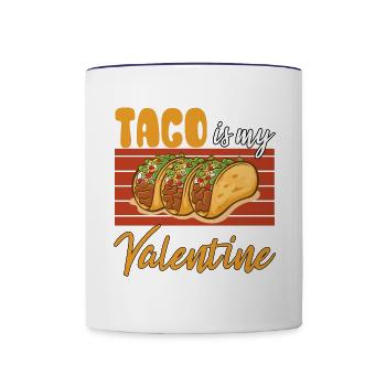 taco is my valentine - Tasse zweifarbig - Weiß/Kobaltblau - Vorne