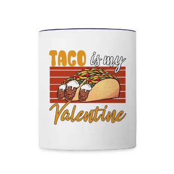 taco is my valentine - Tasse zweifarbig - Weiß/Kobaltblau - Vorne