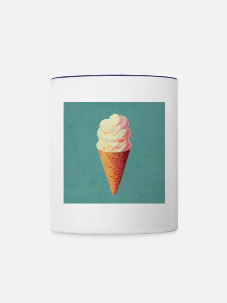 Eiscreme - Tasse zweifarbig - Weiß/Kobaltblau