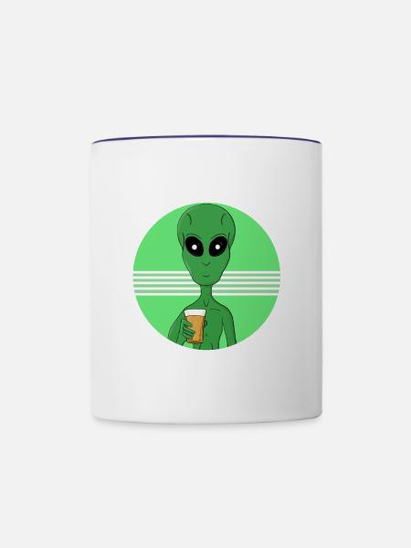 Ein Außerirdischer, der Spaß hat - Tasse zweifarbig - Weiß/Kobaltblau