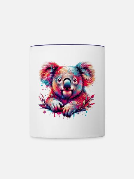 Koala - Tasse zweifarbig - Weiß/Kobaltblau