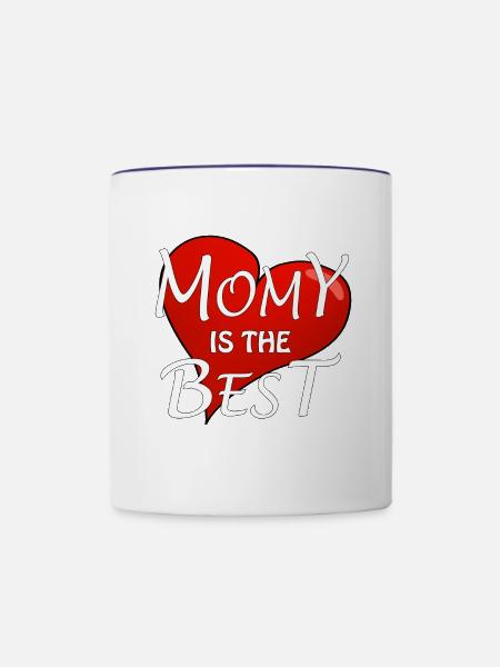 MOMY IS THE BEST - Tasse zweifarbig - Weiß/Kobaltblau