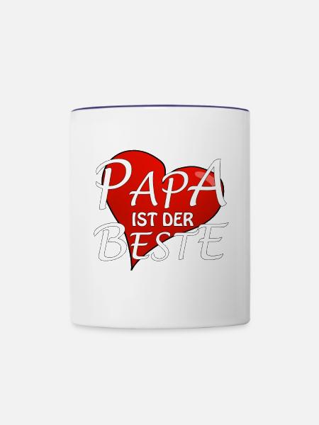 PAPA IST DER BESTE - Tasse zweifarbig - Weiß/Kobaltblau