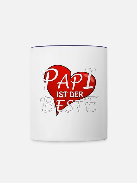 PAPI IST DER BESTE - Tasse zweifarbig - Weiß/Kobaltblau