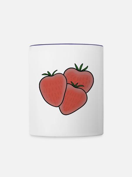 Leckere Frucht Erdbeere - Tasse zweifarbig - Weiß/Kobaltblau
