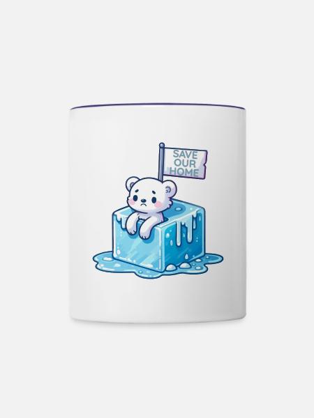 Retten Sie unser Zuhause - Tasse zweifarbig - Weiß/Kobaltblau