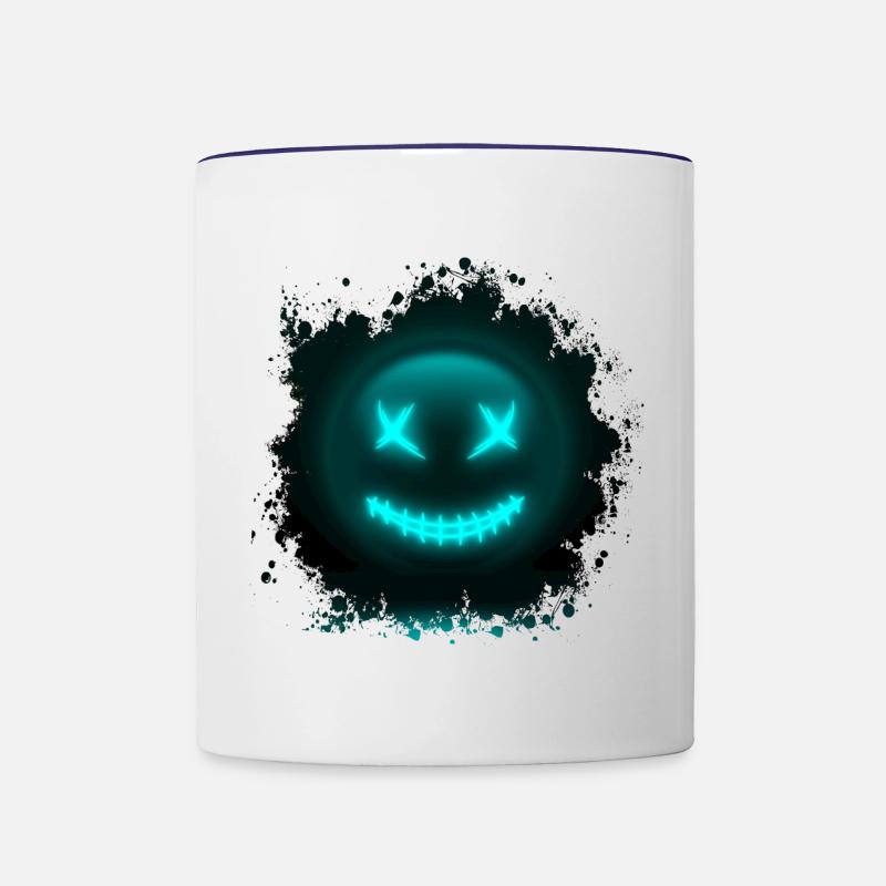 Bluemoji - Mug contrasté - blanc/bleu cobalt