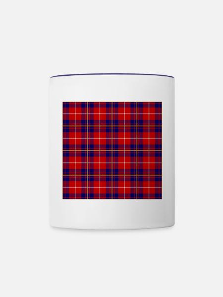 blau-roter Schotte - Tasse zweifarbig - Weiß/Kobaltblau