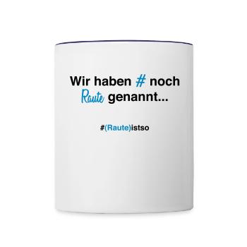 Hashtag Raute Früher # 90er Geschenkidee - Tasse zweifarbig - Weiß/Kobaltblau - Vorne