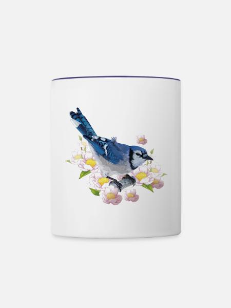 Blaue Chara - Tasse zweifarbig - Weiß/Kobaltblau