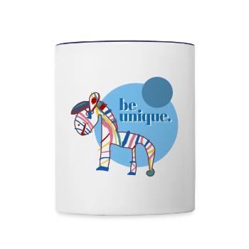 ZEBRA déchaîné - Mug contrasté - blanc/bleu cobalt - Devant