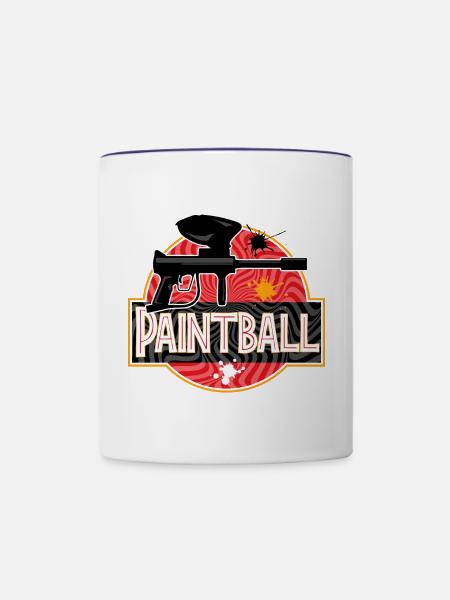 Paintball Airsoft Gotcha Markierer - Tasse zweifarbig - Weiß/Kobaltblau