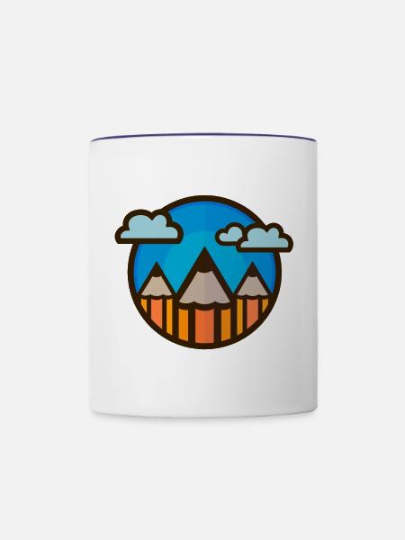 Stifte Landschaft 01 - Tasse zweifarbig - Weiß/Kobaltblau