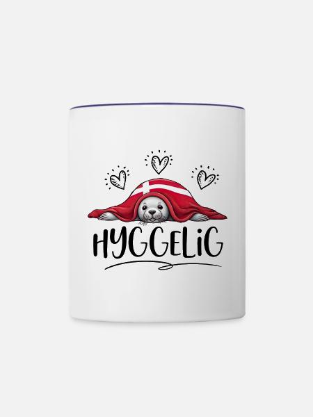 HYGGELIG - Robbe - Dänemark -b - Tasse zweifarbig - Weiß/Kobaltblau