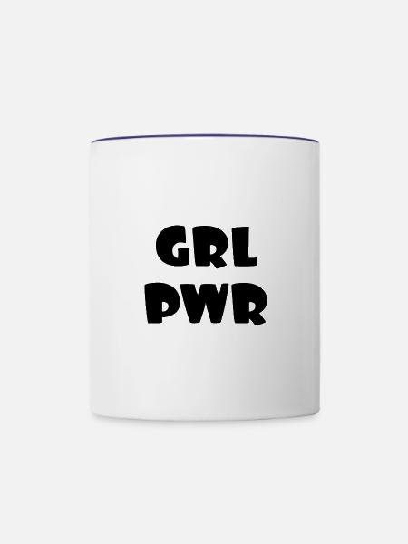 GirlPower - Tasse zweifarbig - Weiß/Kobaltblau
