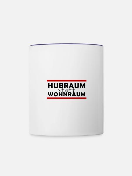 Hubraum statt Wohnraum - Tasse zweifarbig - Weiß/Kobaltblau