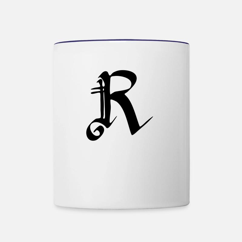 R - Contrasting Mug - white/cobalt blue