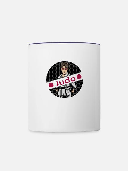 judo judoka hajime dan - Tasse zweifarbig - Weiß/Kobaltblau