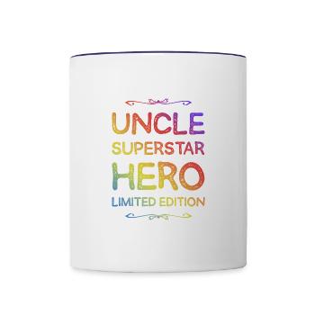 Best Uncle Hero Saying - Contrasting Mug - white/cobalt blue - Front