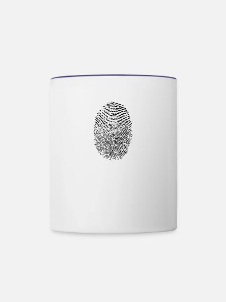 Fingerabdruck - Tasse zweifarbig - Weiß/Kobaltblau