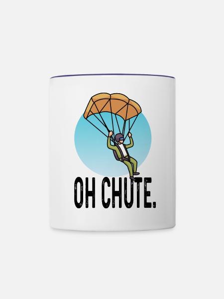 Skydiving Fallschirmspringer Fallschirm Geschenk - Tasse zweifarbig - Weiß/Kobaltblau