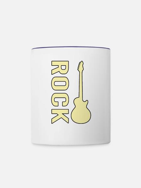E Gitarre Rock - Tasse zweifarbig - Weiß/Kobaltblau