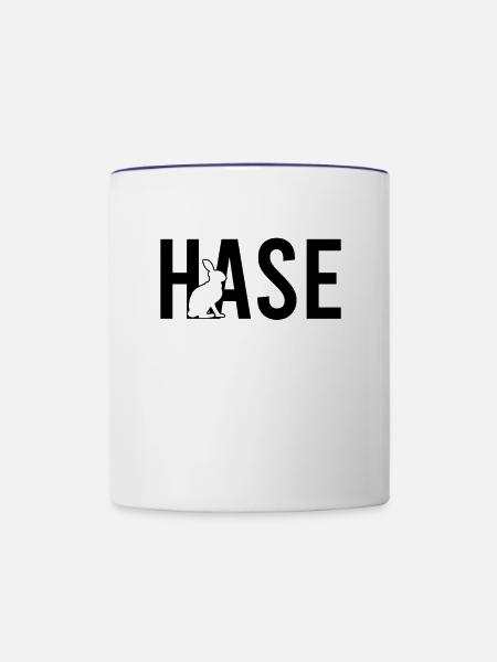 Hase - Tasse zweifarbig - Weiß/Kobaltblau