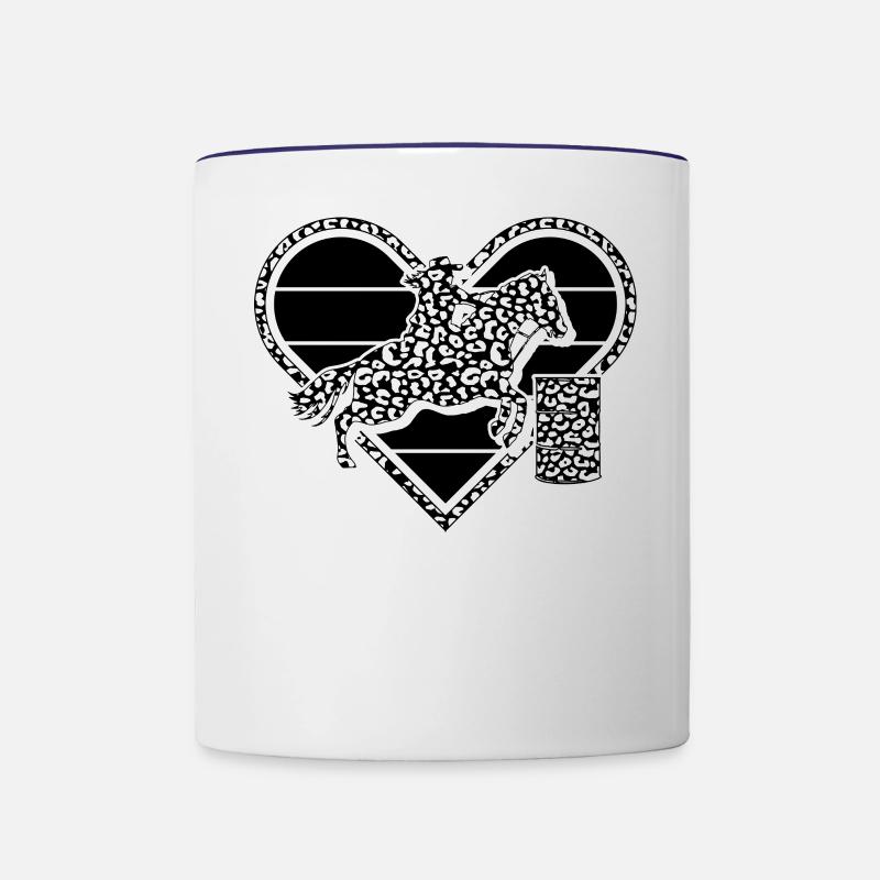 Cavalier de course de barils de chevaux - Mug contrasté - blanc/bleu cobalt