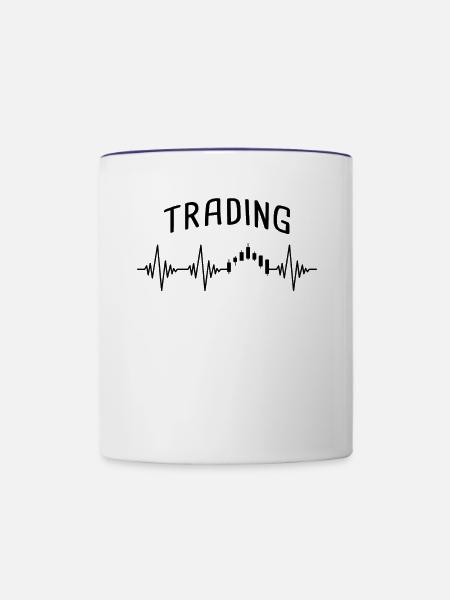 trading Herzschlag - Tasse zweifarbig - Weiß/Kobaltblau