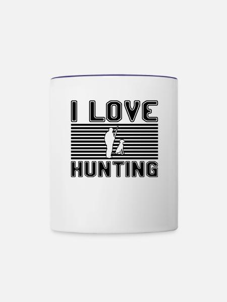 I love hunting - Tasse zweifarbig - Weiß/Kobaltblau