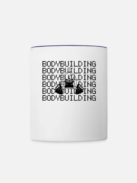 bodybuilding - Tasse zweifarbig - Weiß/Kobaltblau